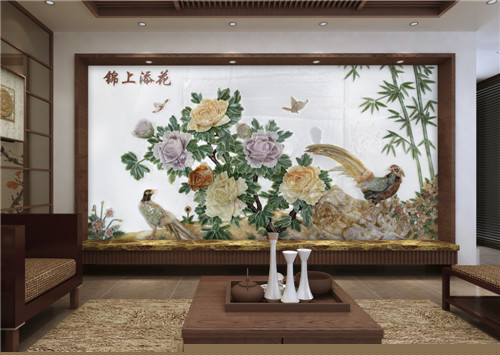 玉石背景墙装修效果图  增加客厅通透性的秘诀