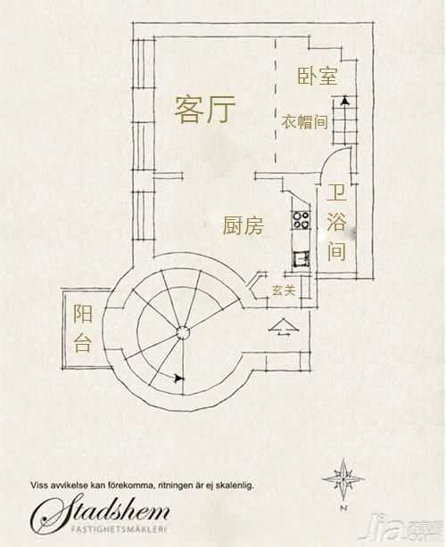 创意跃层设计 34平单身小公寓